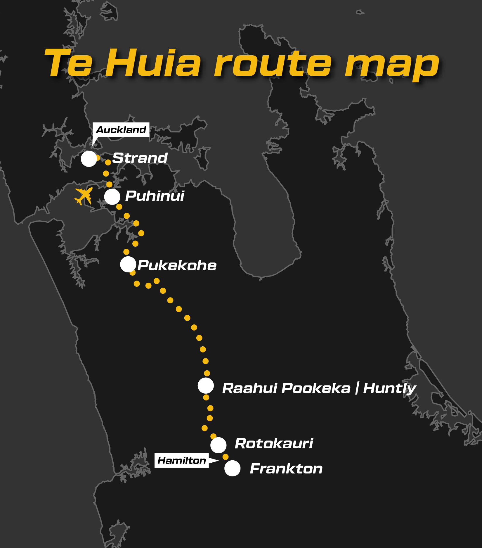 Stations along the Te Huia train route
