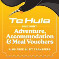 Image of a graphic saying discount and showing Te Huia bird